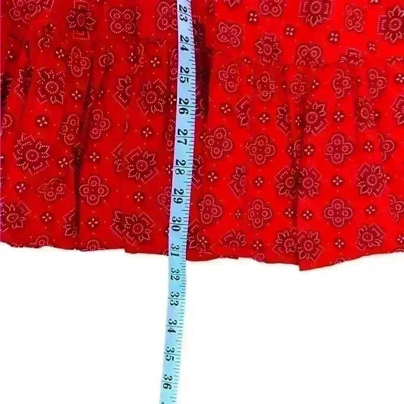 Vintage red bandanna skirt size 26 waist - Picture 8 of 9